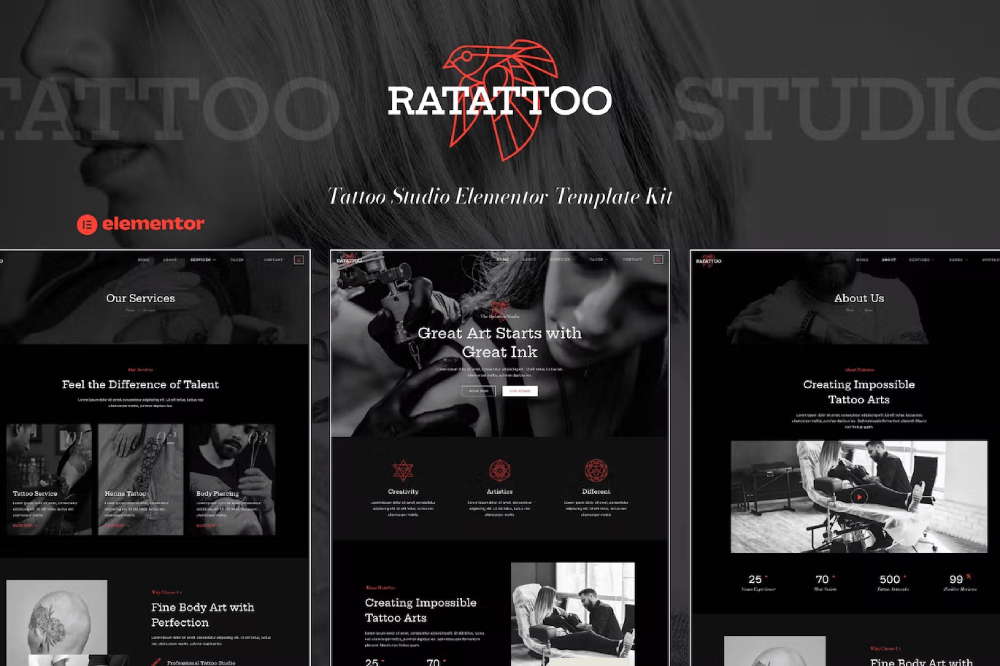 Tattoo Studio Elementor Template