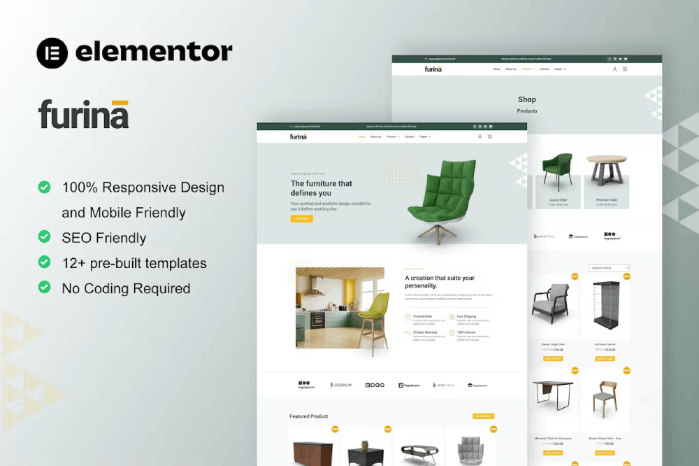 Furniture Shop WooCommerce Elementor template