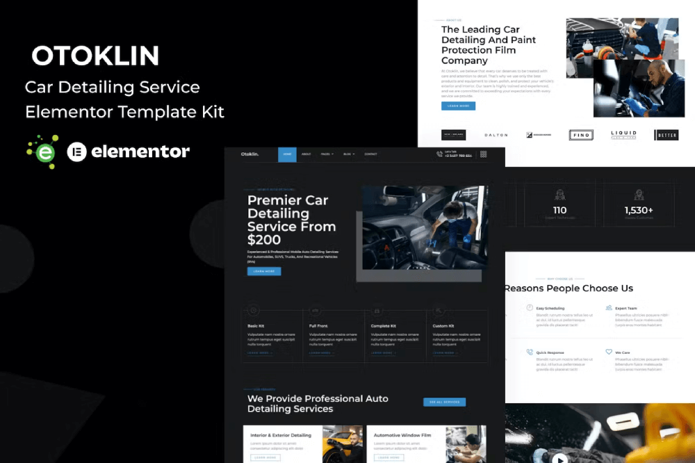 Car Detailing Service Elementor Template