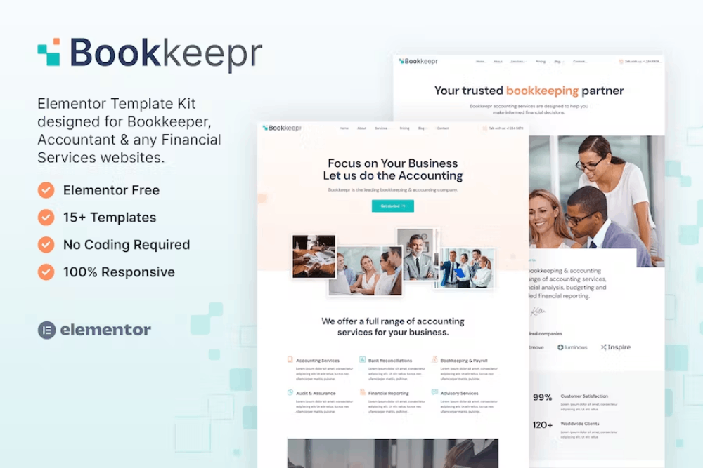 Bookkeeping & Accounting Service Elementor Template