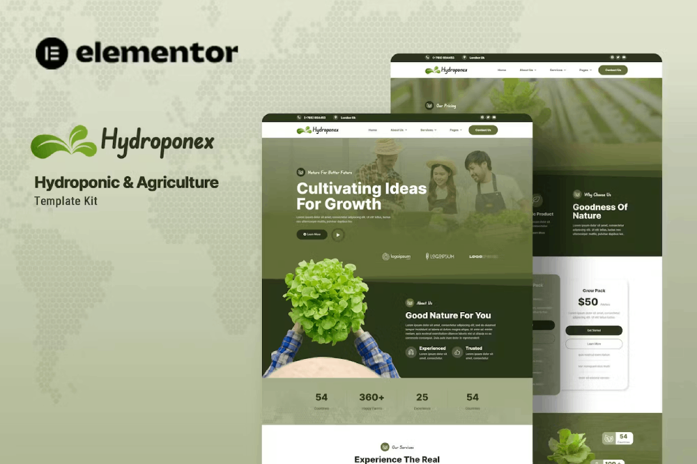 Hydroponex - Hydroponic & Agriculture Elementor Template