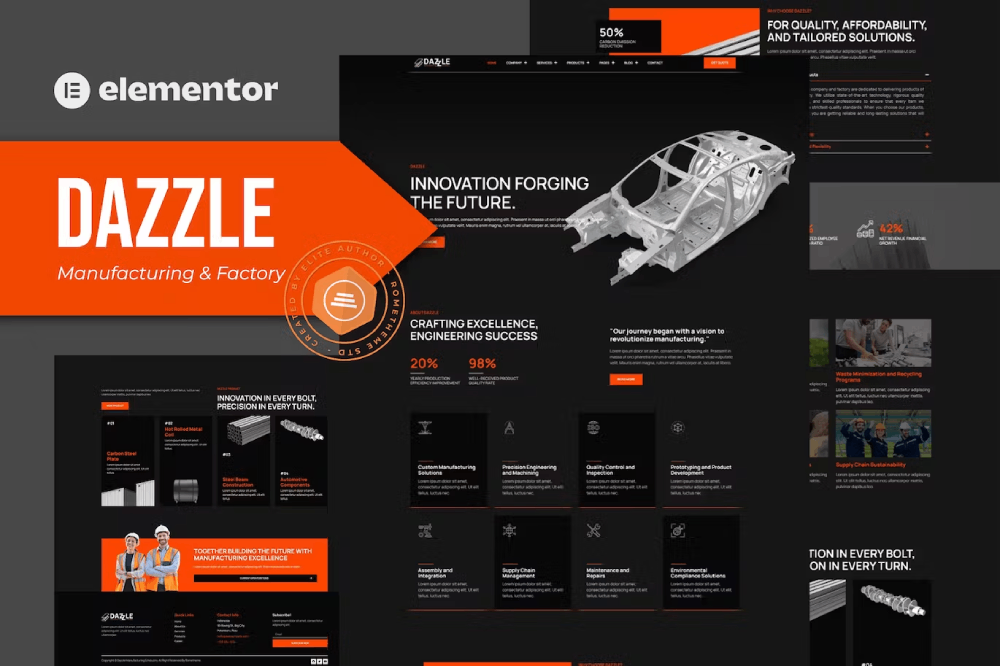 Manufacturing & Factory Elementor template