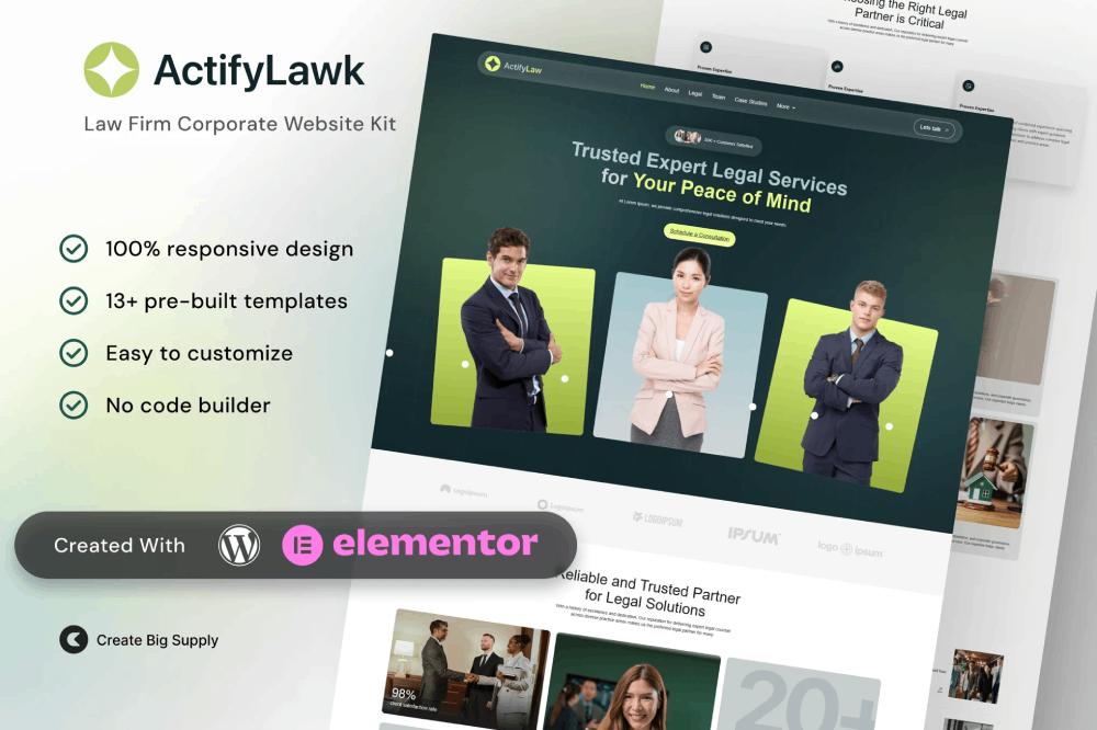 Law Firm Corporate Elementor Template