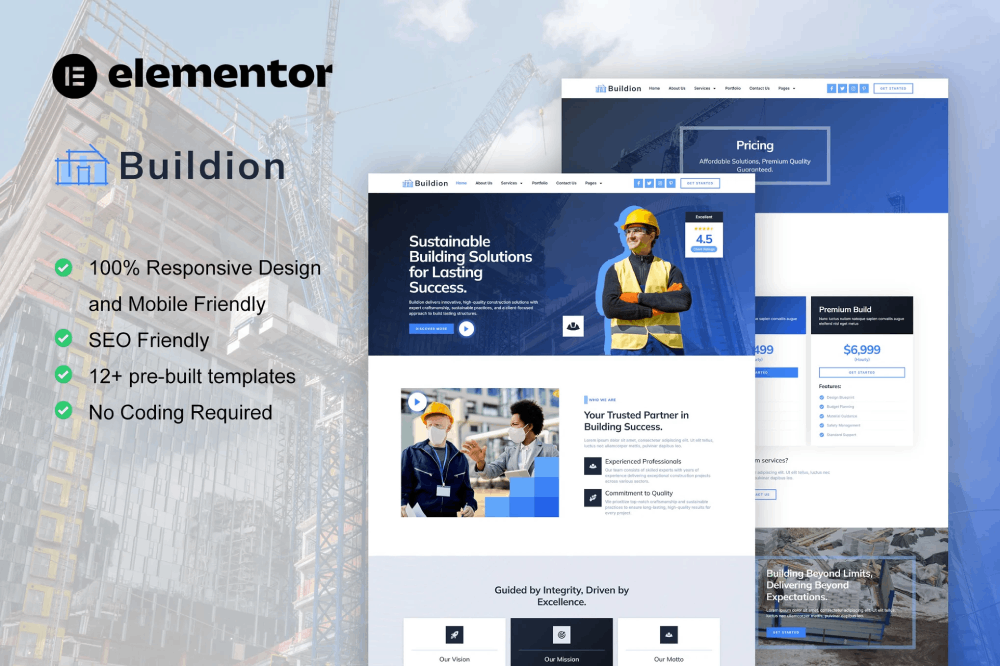 Construction & Building Service Elementor Template