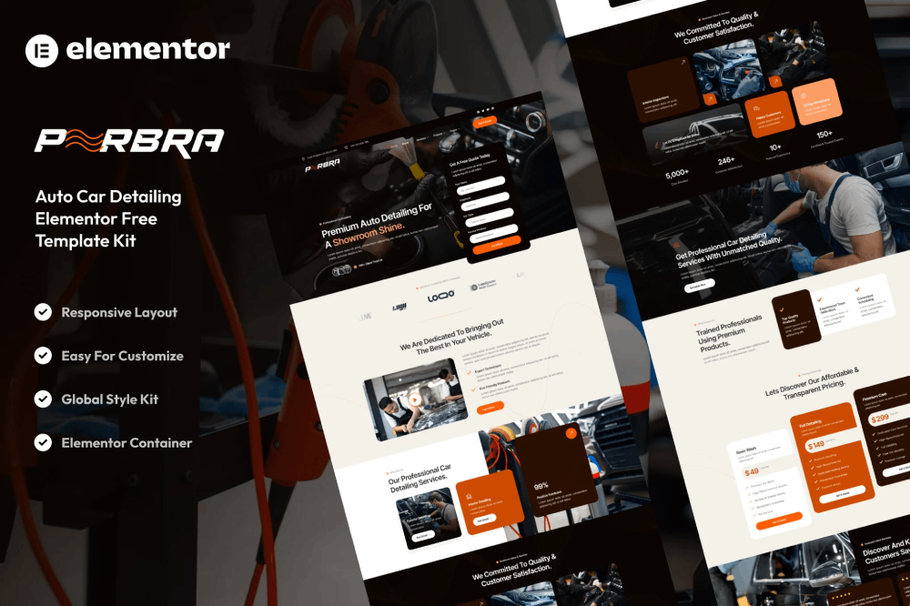 Car Auto Care & Detailing Elementor Template