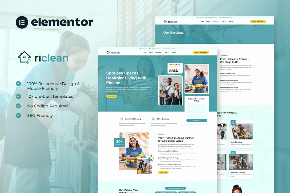 Cleaning Service Company Elementor Template