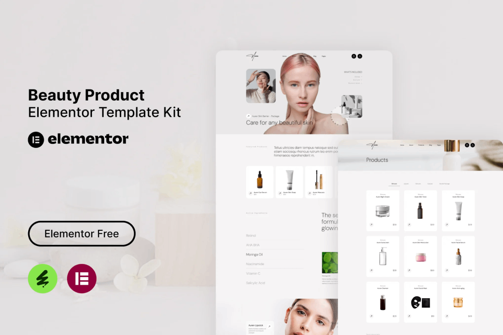 Beauty Product Elementor Template