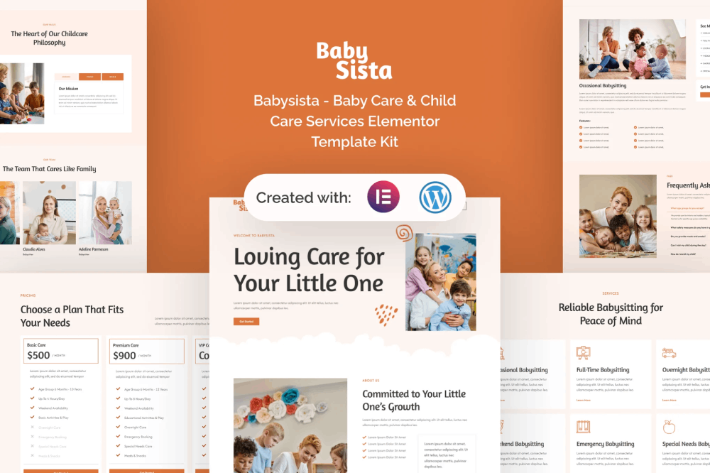 Baby Care & Child Care Services Elementor Template