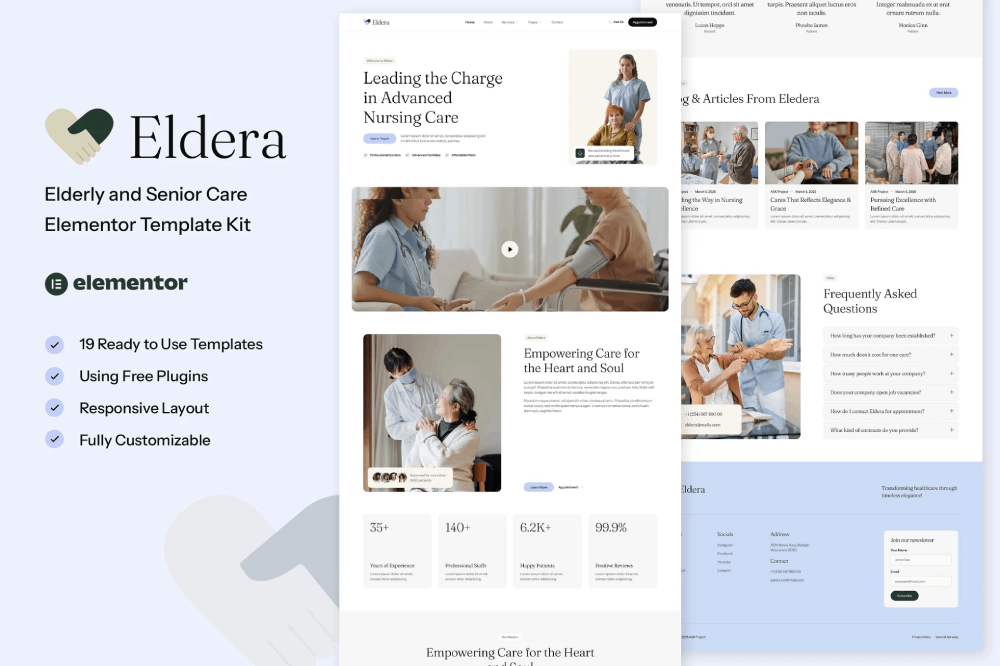 Elderly & Senior Care Elementor Template