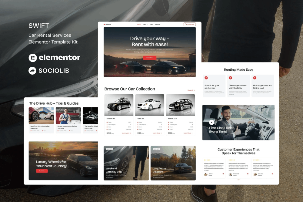 Car Rental Service Elementor Template