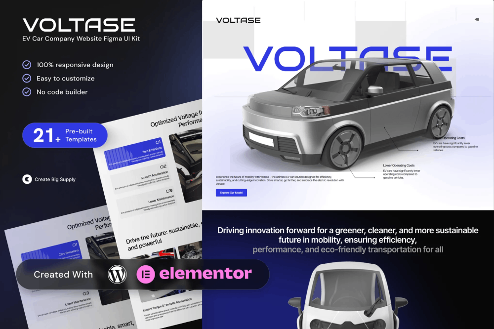 EV Car Company Elementor Template