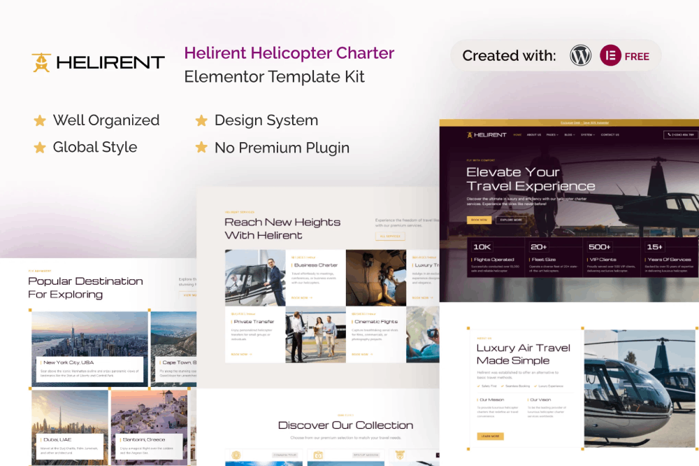 Helicopter Charter Elementor Template