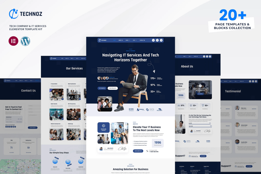 Tech Company & IT Services Elementor Template