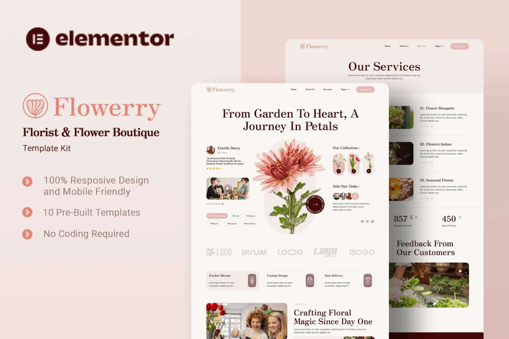 Florist & Flower Boutique Elementor Template