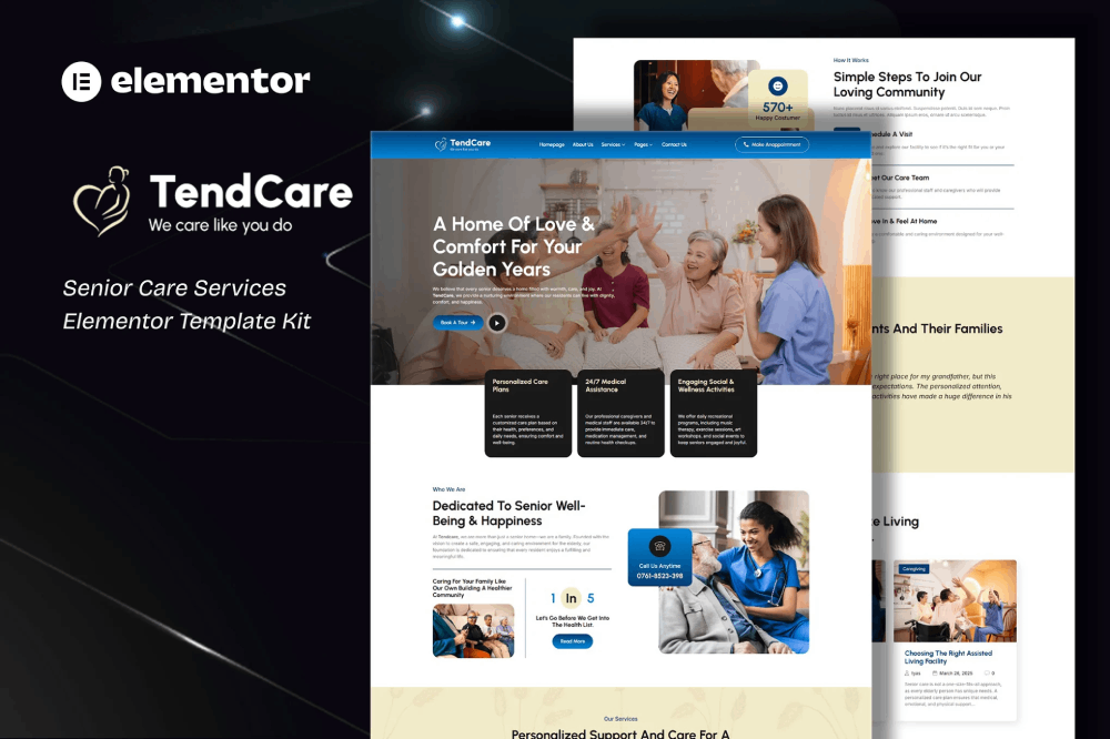Senior Care Services Elementor Template