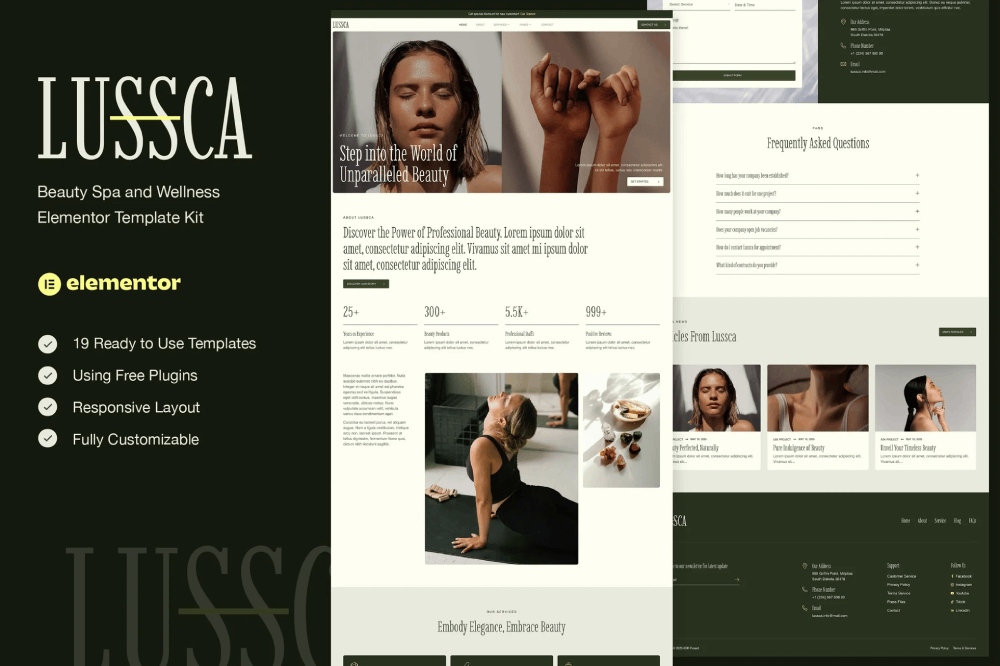 Beauty Spa & Wellness Elementor Template