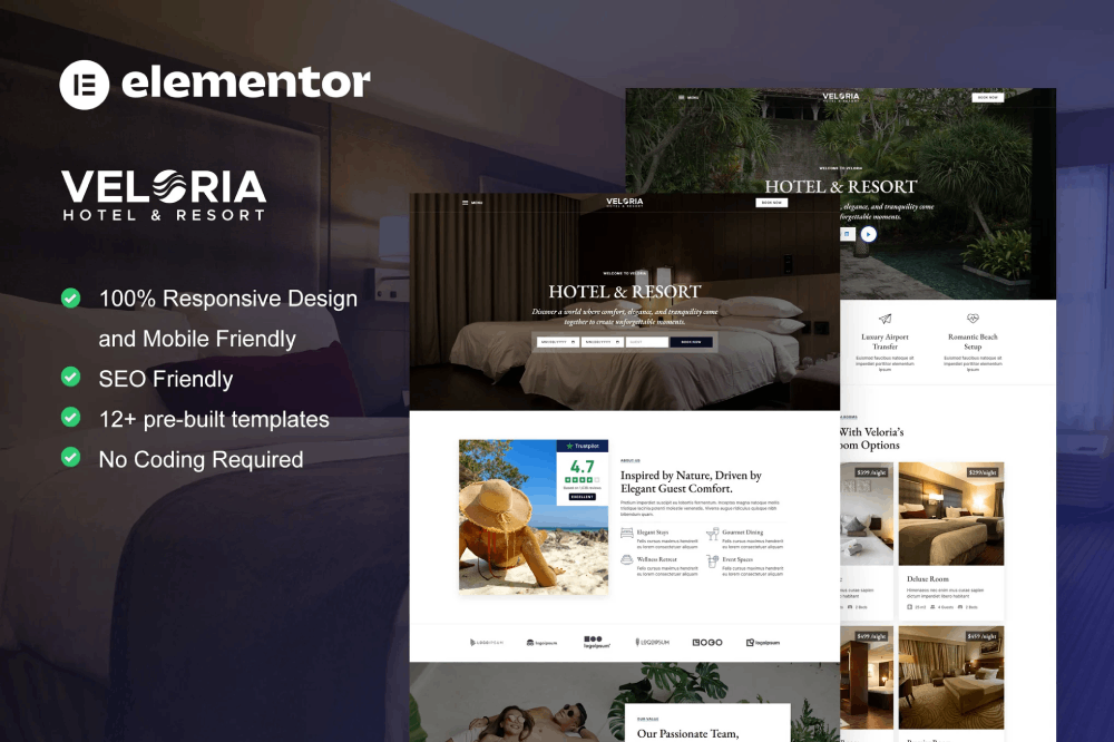Hotel & Resort Elementor Template