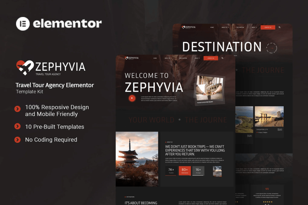 Travel Tour Agency Elementor Template