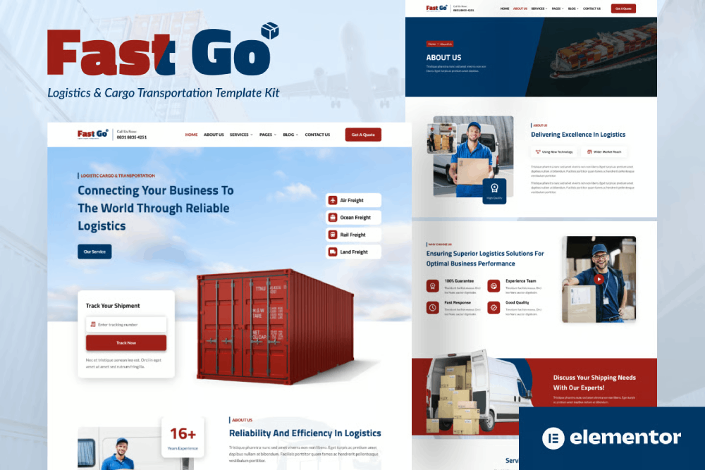 Logistics & Cargo Transportation Elementor Template