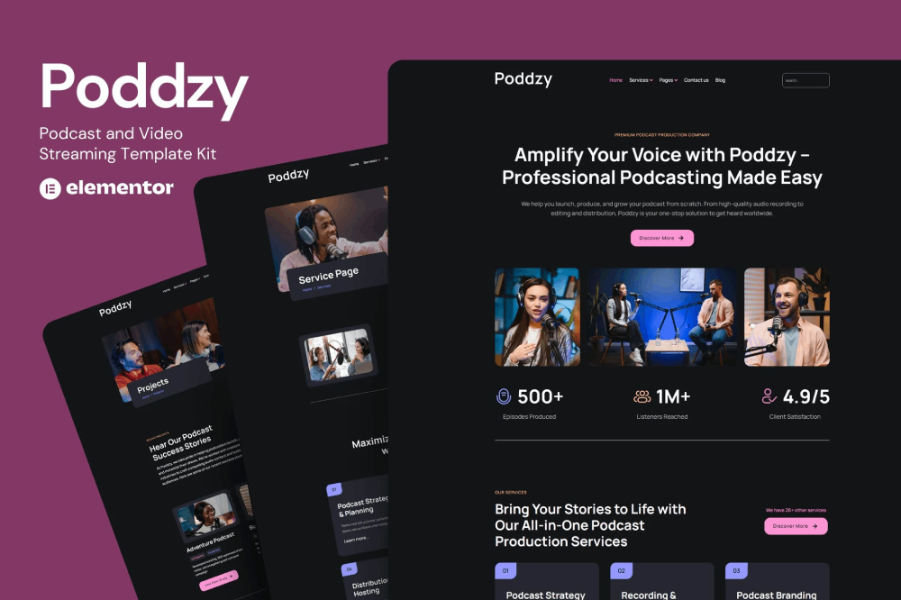 Podcast and Video Streaming Elementor