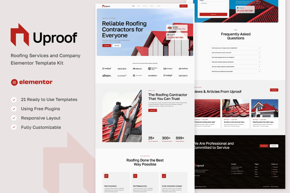 Roofing Services & Company Elementor Template