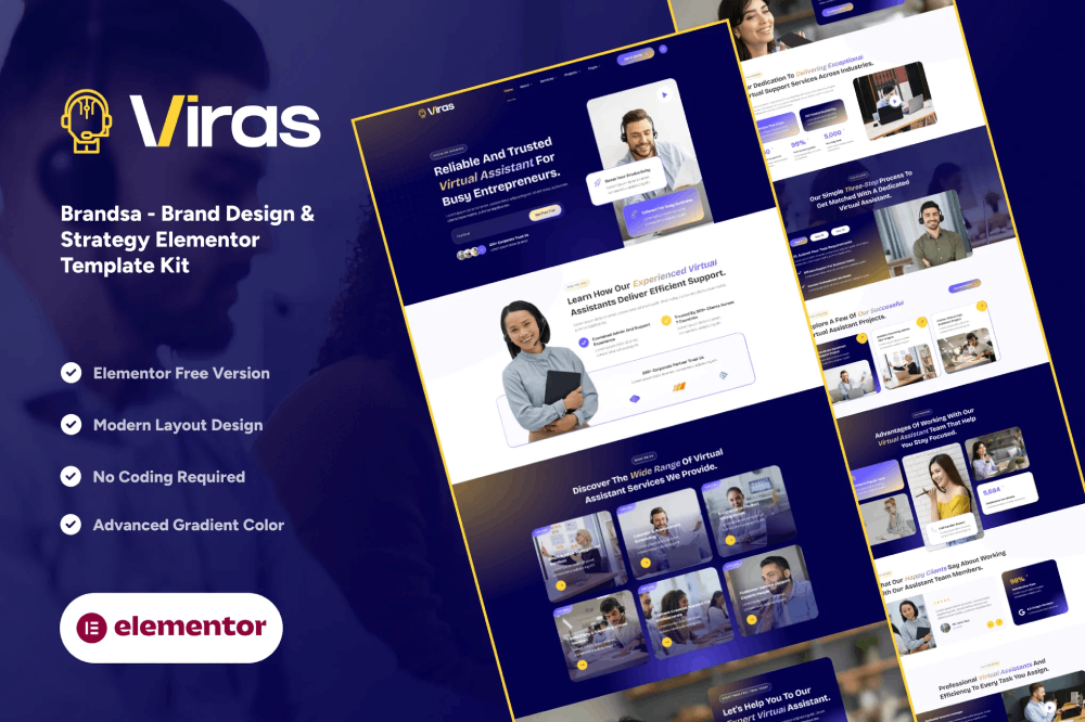 Virtual Assistant Services Elementor Template