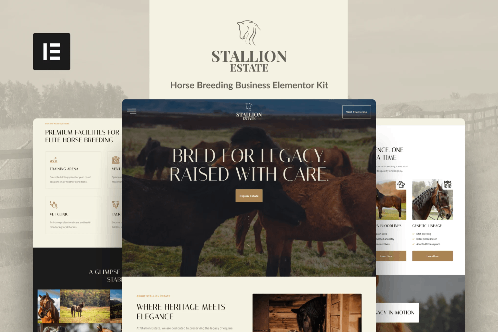 Horse Breeding Business Elementor Template