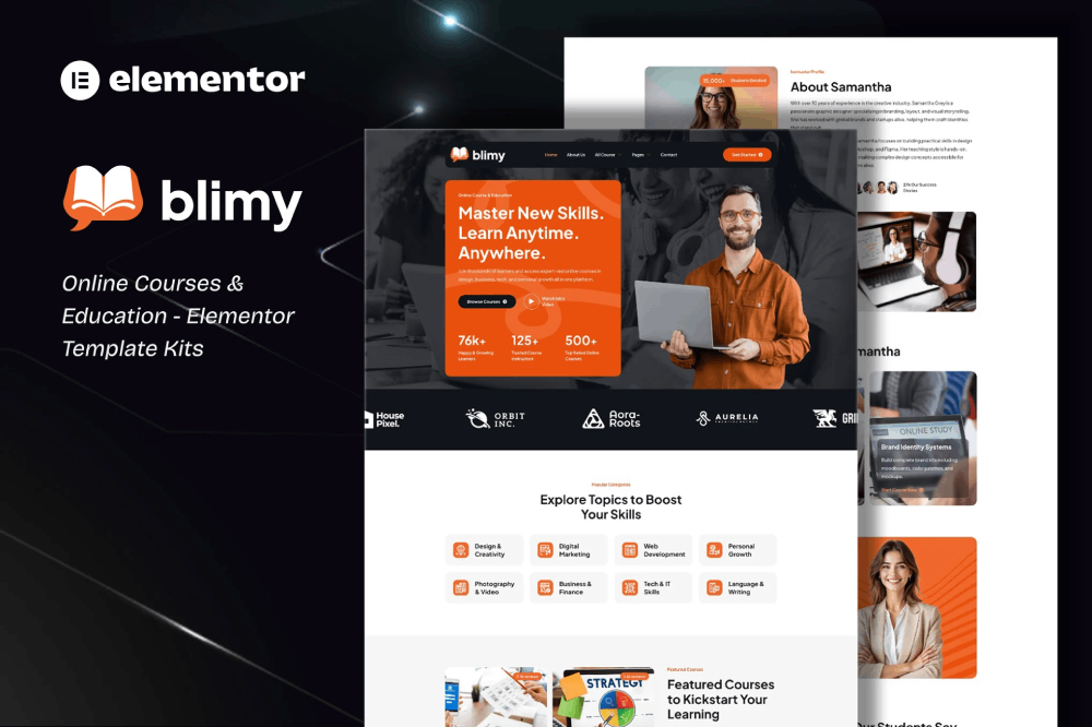 Online Courses & Education Elementor Template