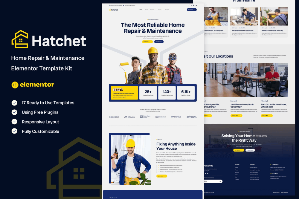 Home Repair & Maintenance Elementor Template