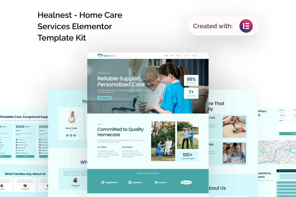 Home Care Services Elementor Template