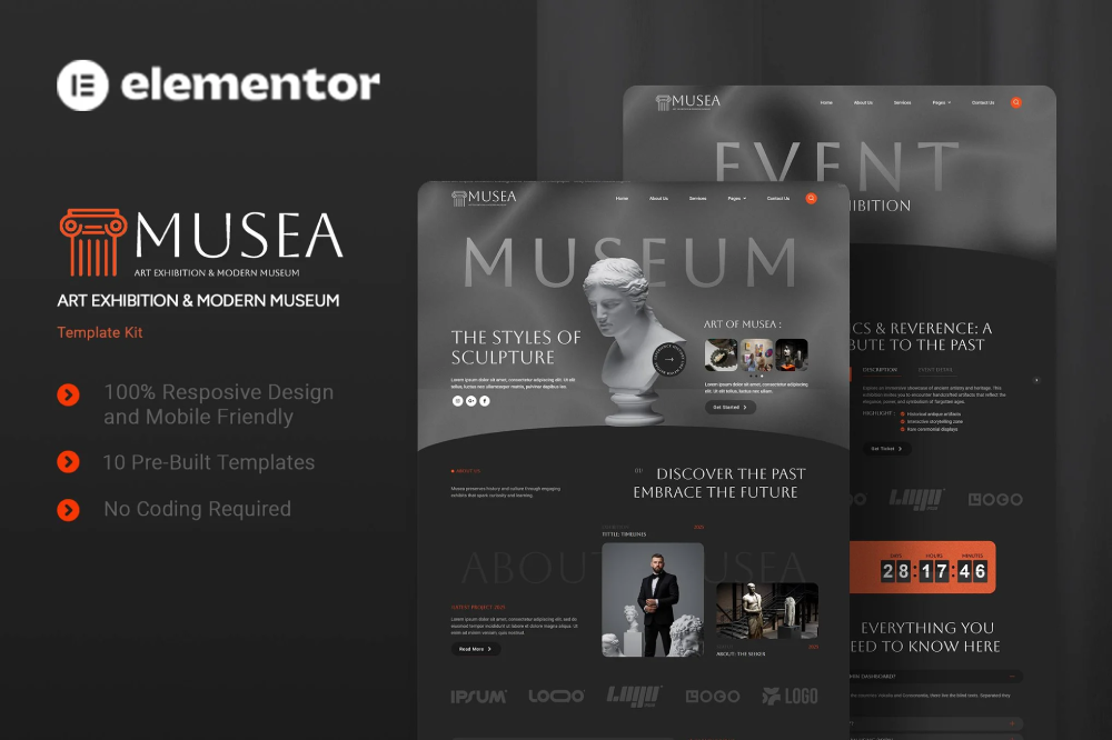 Art Exhibition & Modern Museum Elementor Template