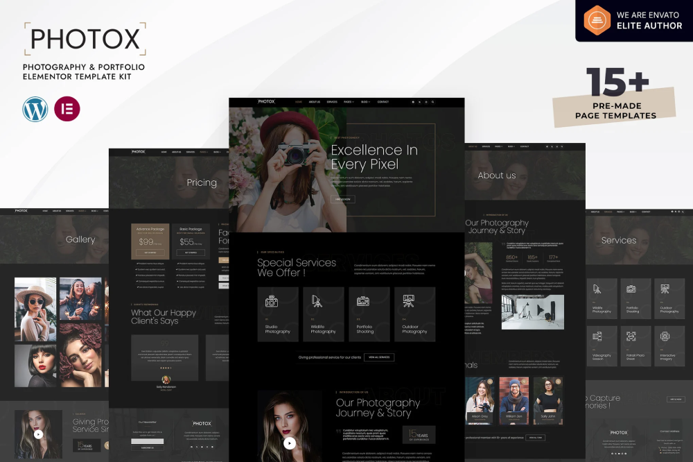 Photography & Portfolio Elementor Template