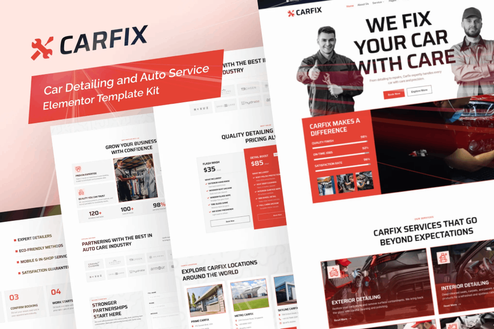 Car Detailing and Auto Service Elementor Template