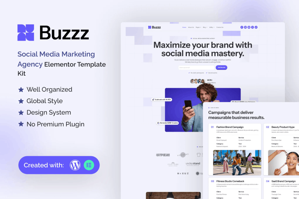 Social Media Marketing Agency Elementor Template