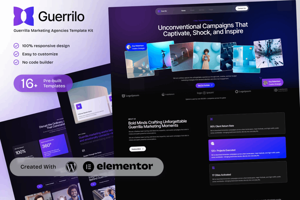 Guerrilla Marketing & Brand Activation Elementor Template