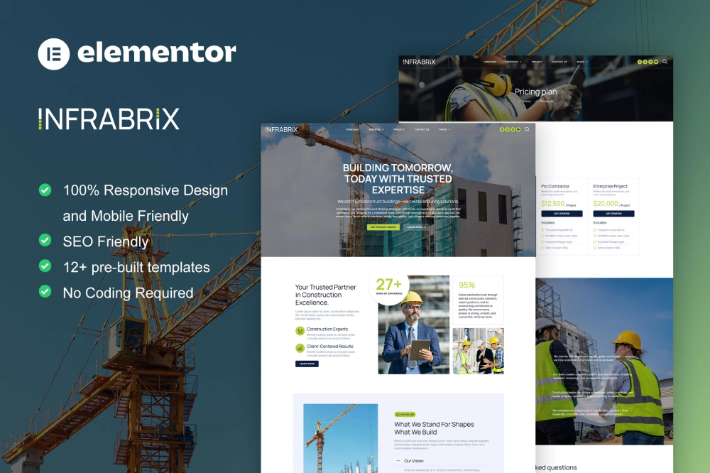 Construction & Building Service Elementor Template