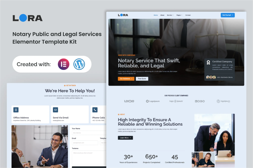 Notary Public & Legal Services Elementor Template