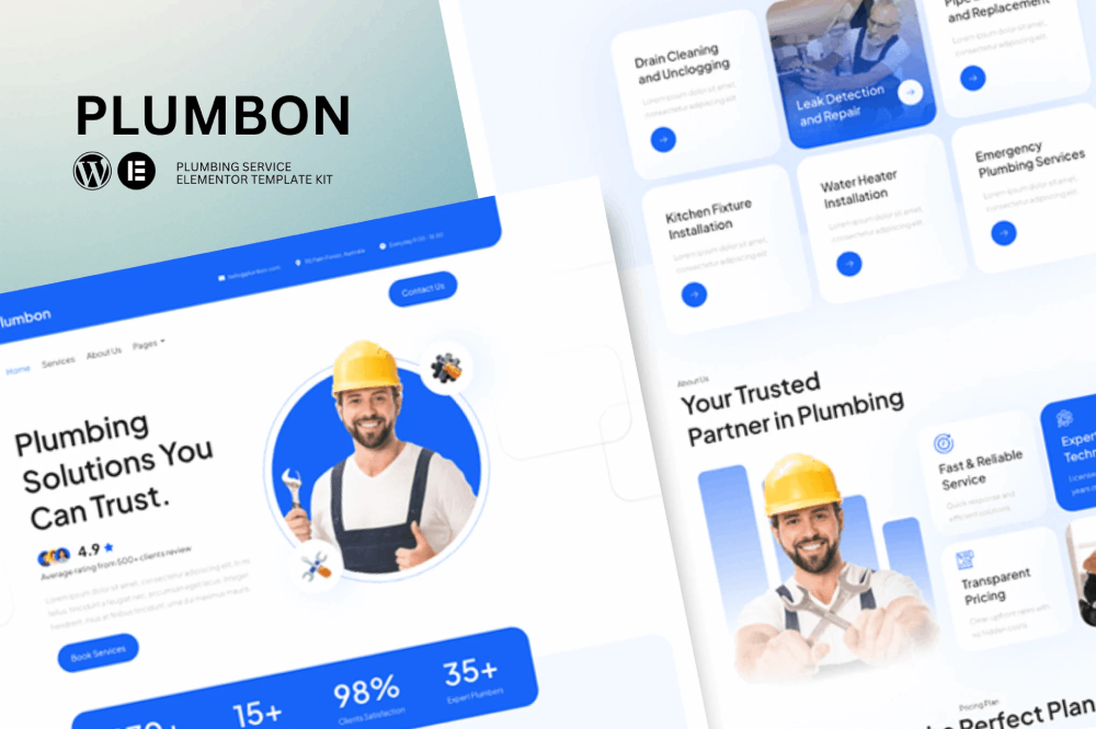 Plumbing Service Elementor Template