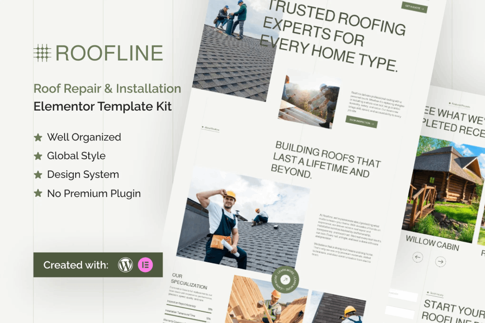Roof Repair & Installation Elementor Template