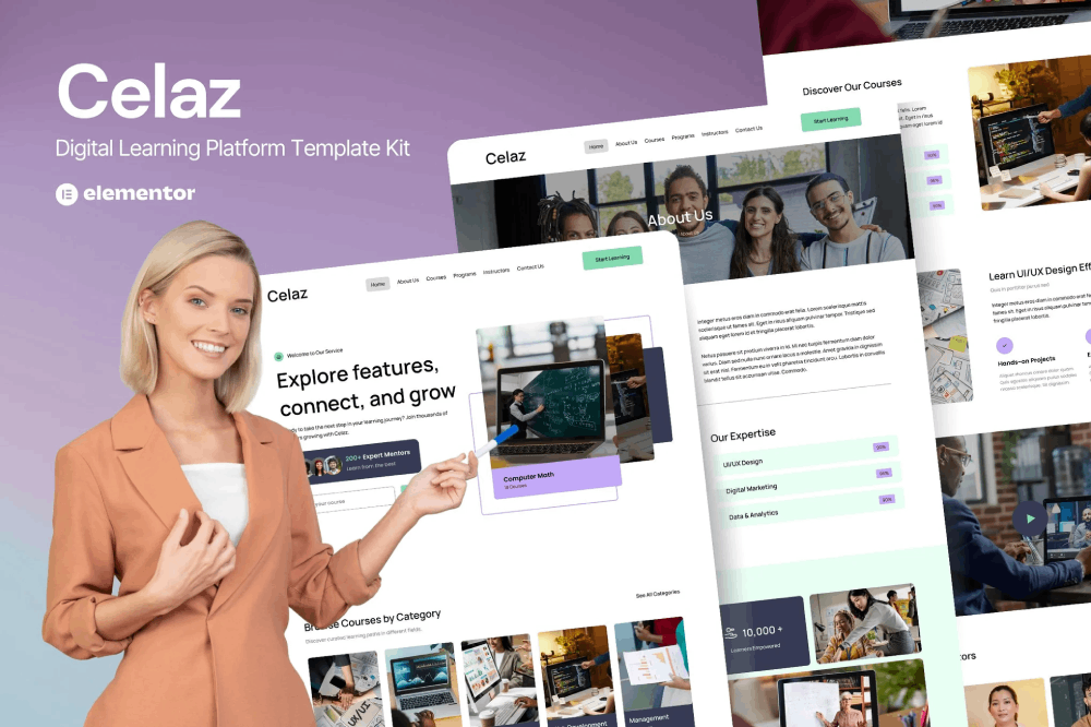 Digital Learning Platform Website Elementor