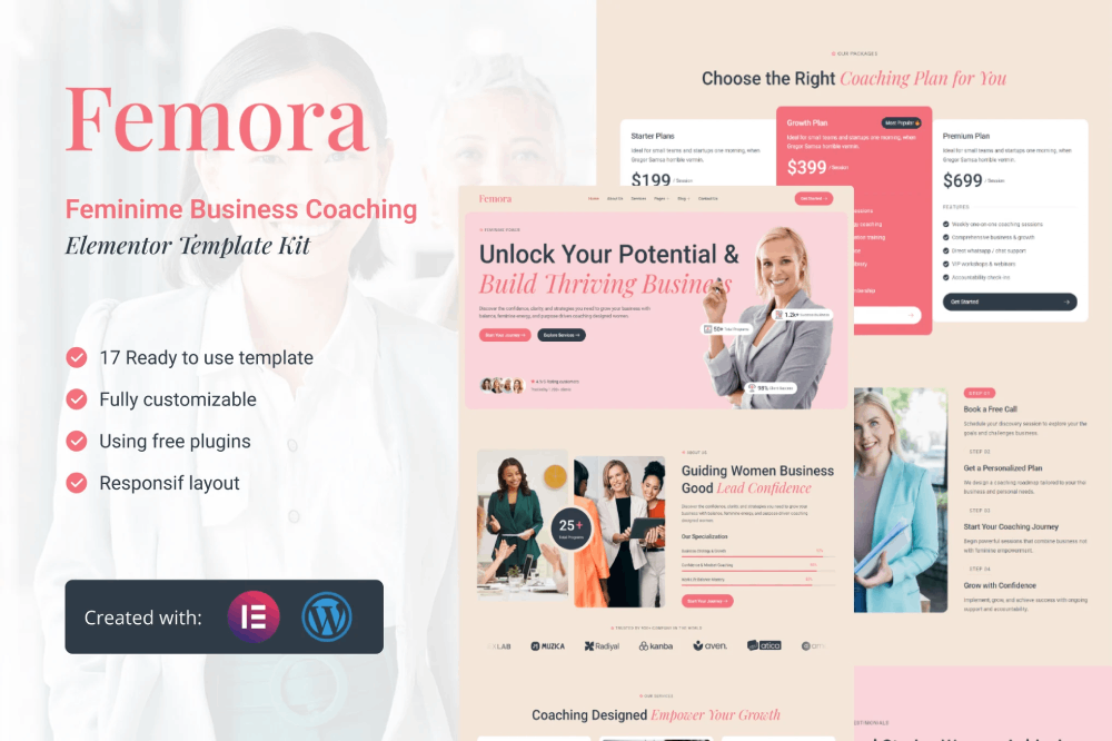 Feminime Business Coaching Elementor Template