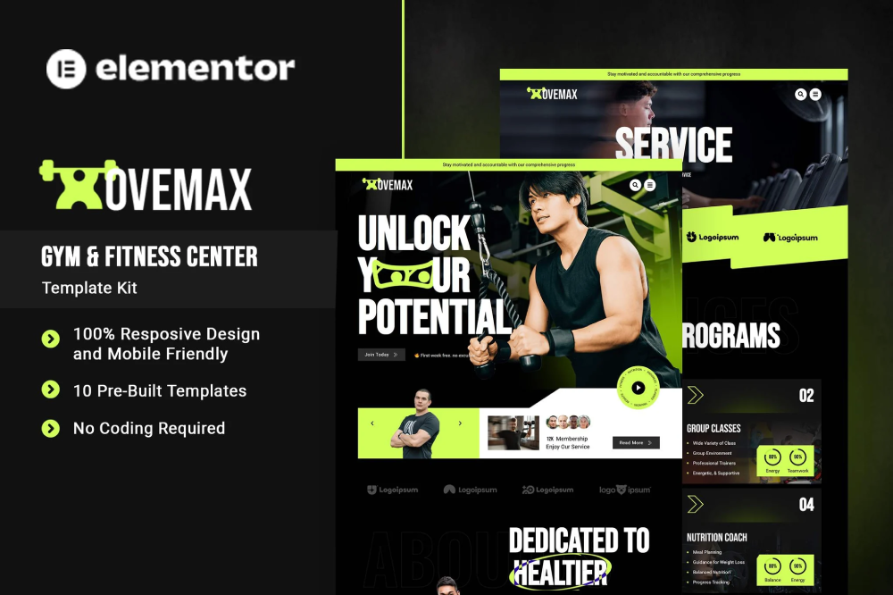 Gym & Fitness Center Elementor Template