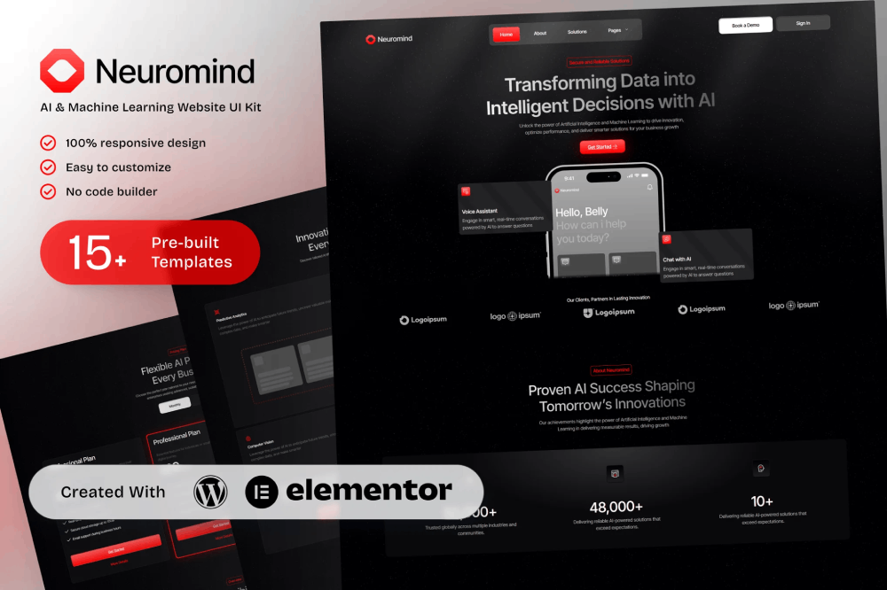 AI & Machine Learning Elementor Template