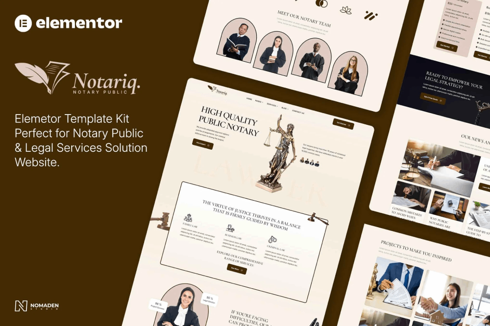 Notary Public & Legal Services Elementor Template