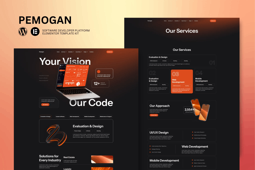 Software Development & IT Solutions Elementor Template