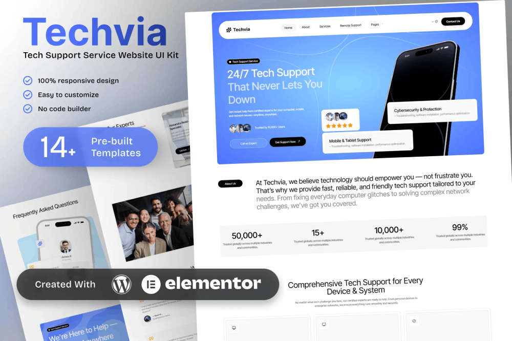 Tech Support Service Elementor Template