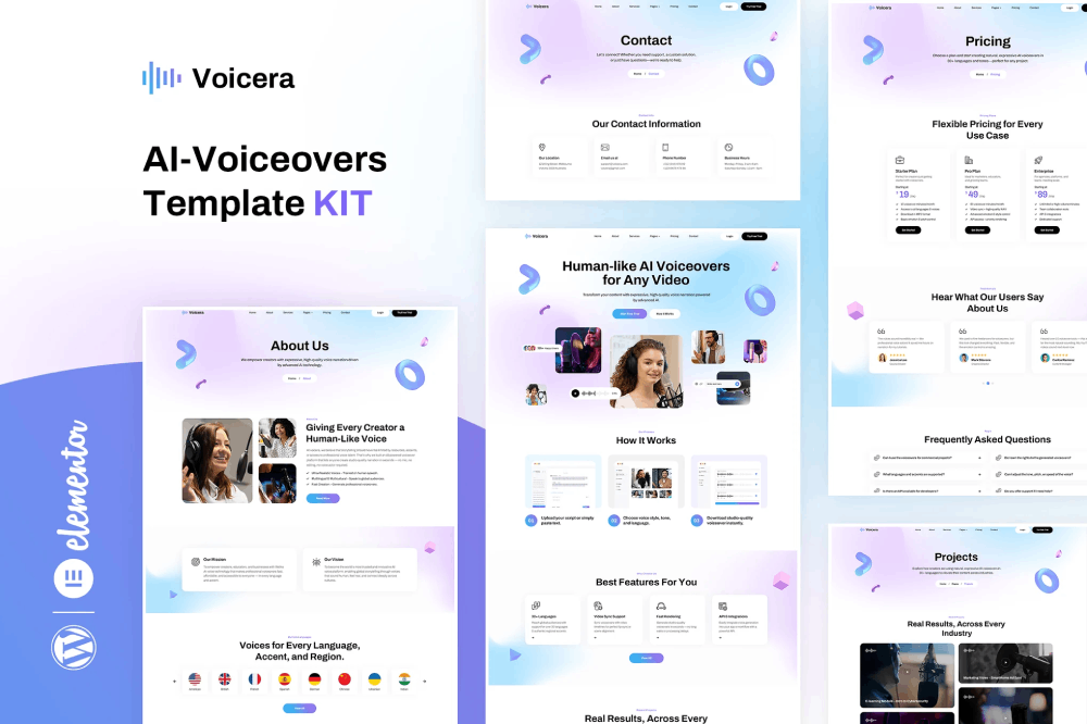 AI Voiceover Elementor Template