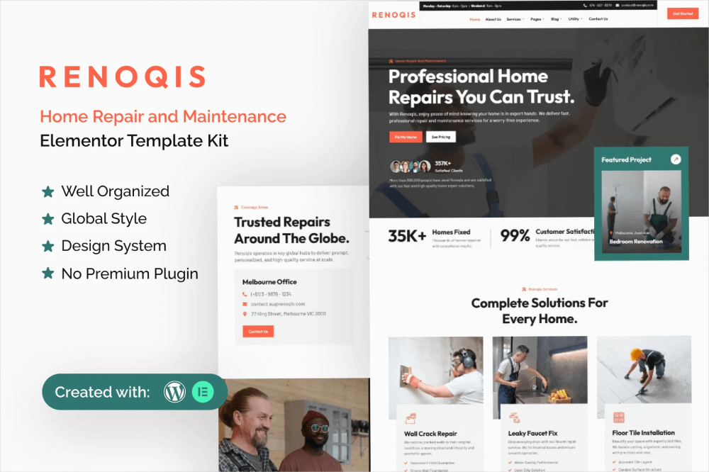 Home Repair & Maintenance Elementor Template