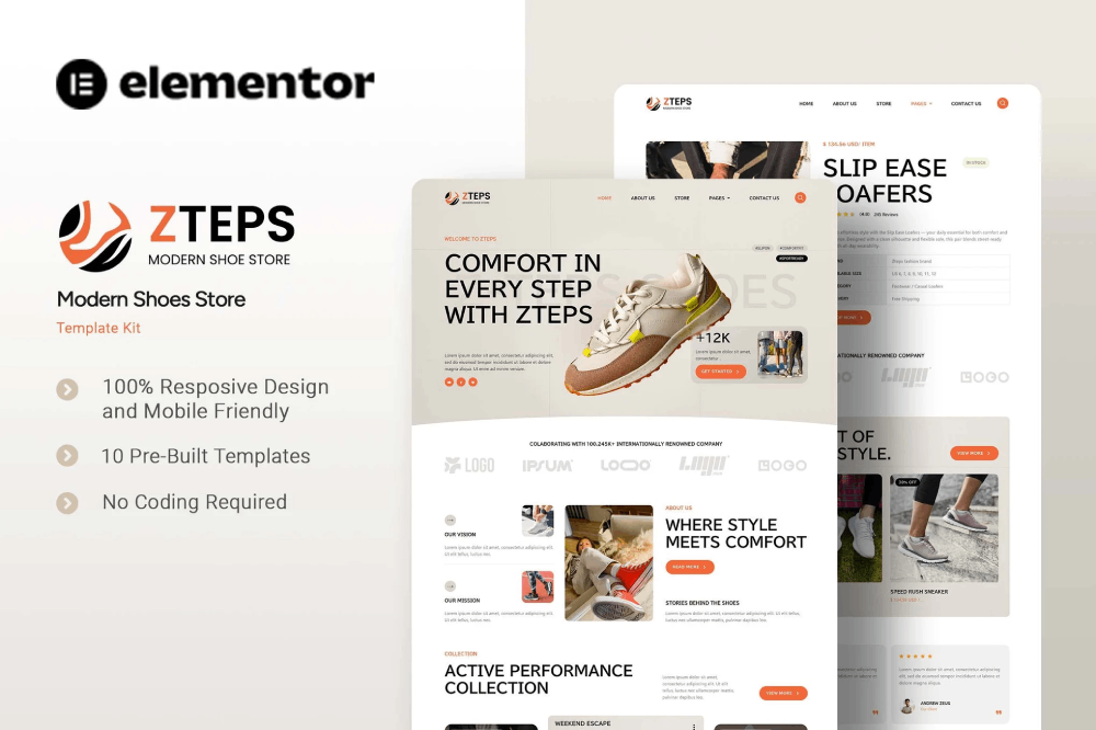 Modern Shoes Store Elementor Template
