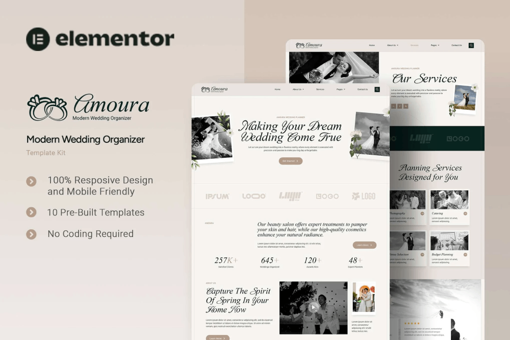 Modern Wedding Organizer Elementor Template